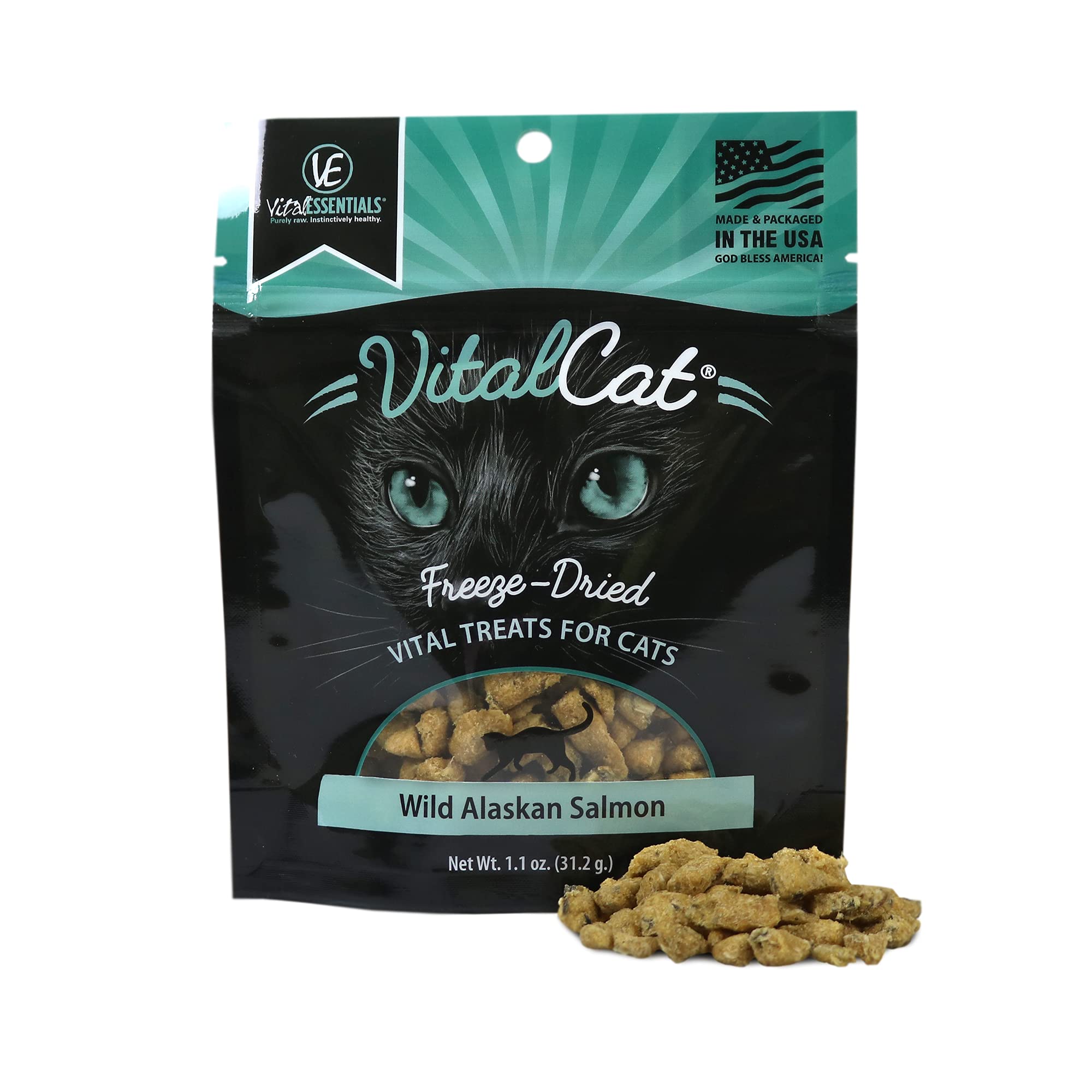 Vital Essentials Freeze Dried Cat Treats Wild Alaskan Salmon 1.1 oz